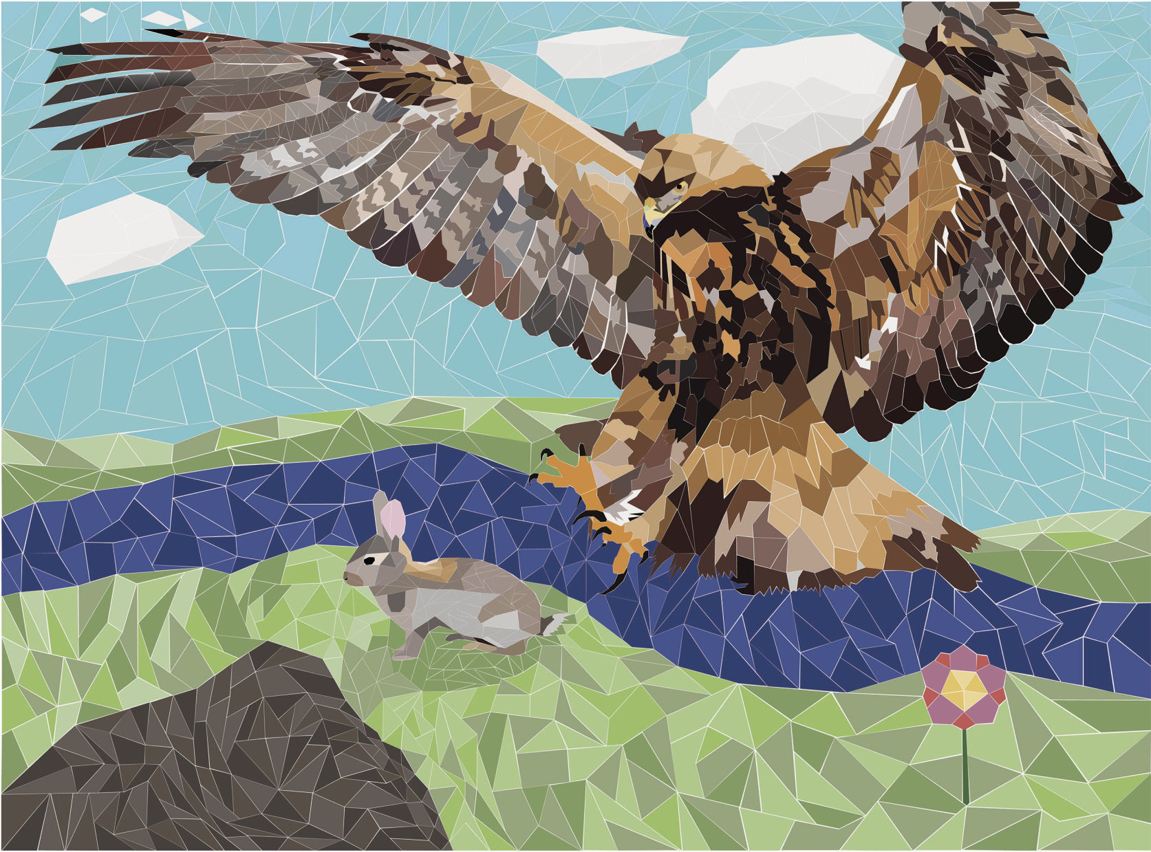 The eagle meets the rabbit